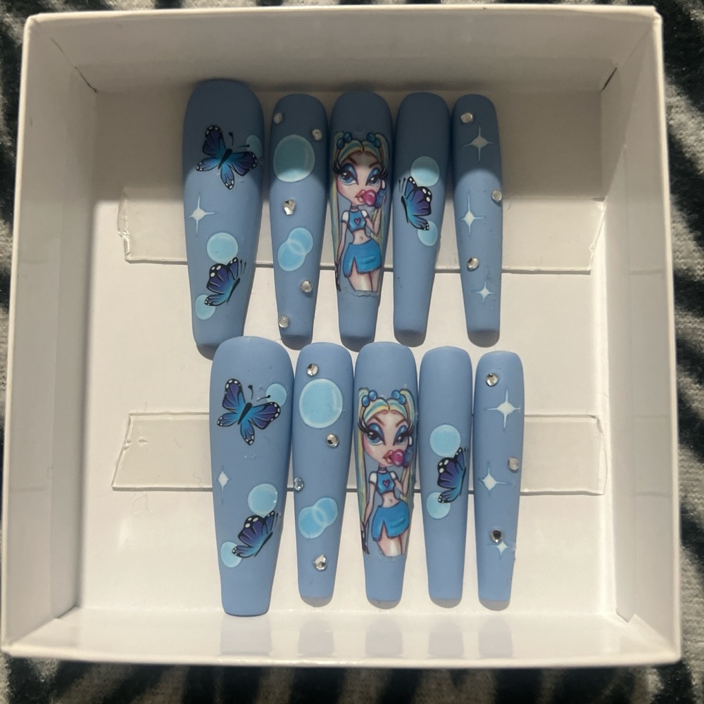 Blue Bratz Butterfly Nail Set